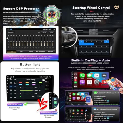 OmurgA Multimedia Player for R-OVER MG3 2010-2016, Android 12 Car Radio Portable 9 Inch Touch Screen Car In-Dash Navigation GPS Units Car Stereo Supports BT/4G 5G/Mirror Link M200S 8 core 2+32GB - Image 5
