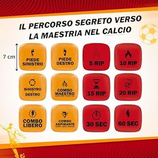 Tomatoys Dadi per Allenamento Calcio (2 pz) | Giochi Sportivi per Ragazzi | Allenamento Tecnico Indoor e Outdoor | Accessori per Ragazzi 8-12 Anni | Gioco di Abilità Divertente