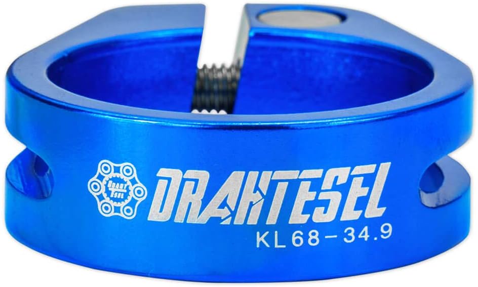 Wire tesel bicycle seat post saddle clamp clamp clamp ring with screw connection, seat post clamp in blue 31.8 mm (blue, 31.8).