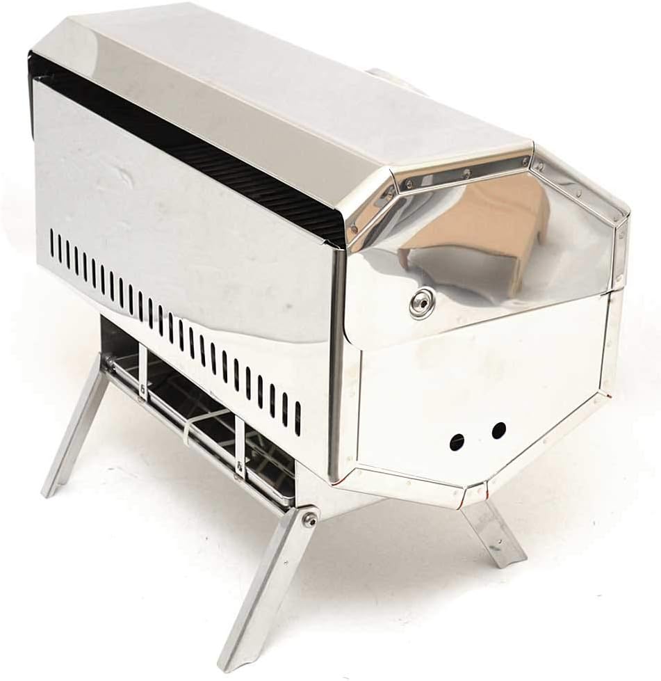 Newport II Stainless Steel Propane Gas Grill with Fold-Away Legs