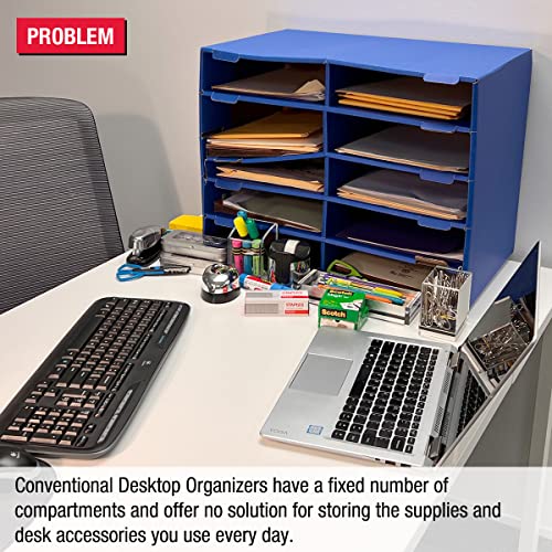 Desktop Organizer 4 Letter Tray Sorter Plus Riser Base, 2 Supply & 2 Storage Drawers - Ultimate Office Tierdrop Plus Stores All Of Your Documents And Supplies In One Compact Modular System #TOP1