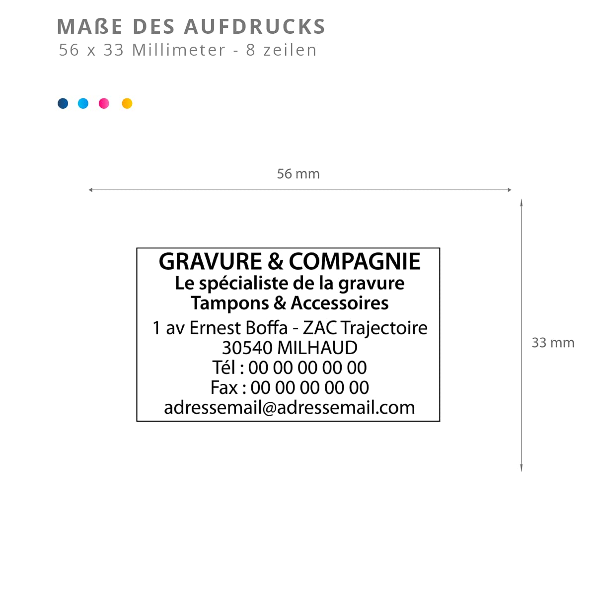 Trodat Metal Line 5206 - Professioneller Selbstfärbestempel mit 8 Zeilen zur Personalisierung – Textplatte 56 x 33 mm Inklusive