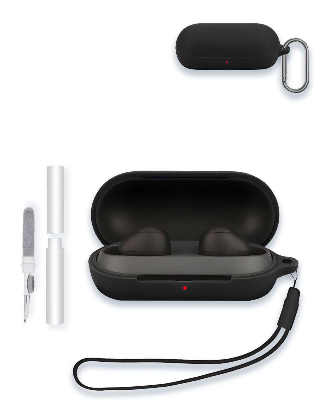 Case for Sony WF-C700N in-Ear Bluetooth Earbud Headphones, WUNIAK Soft Silicone Protective Portable Scratch Shock Resistant Shell with Cleaner Kit &