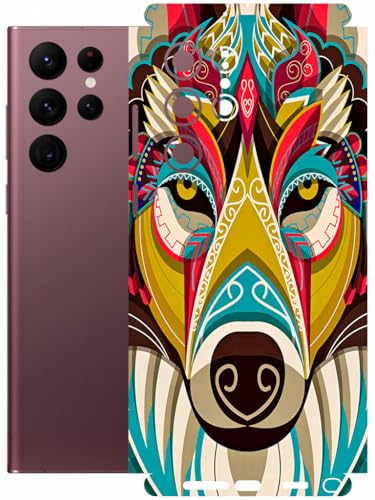 Image of AtOdds - Full Body Back Screen Guard Protector Film - Lamination Wrap Skin Sticker Compatible with Samsung Galaxy S22 Ultra | Scratchproof Matte Finish (Mighty Wolf)