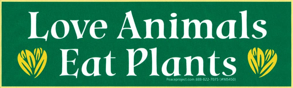 'Love Animals Eat Plants' wegetariańska wegańska mała naklejka na zderzak samochodowy butelka wody rower skrytka deskorolka naklejka 14 x 1,63 cala (naklejka)