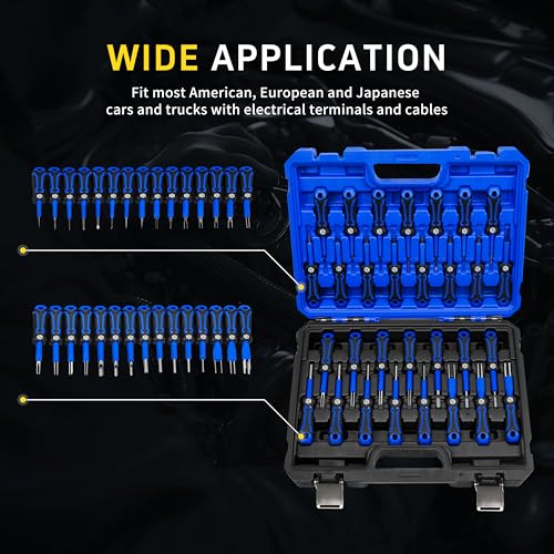 Image of Kuntech 30 PCS Universal Terminal Release Kit, Universal Electrical Terminal Removal Tool for Replaces Universal Vehicle Wire Harness Pin Connector Release