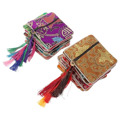 Bolsas de brocado para joyas Tofficu organizador de tela portátil ideal para maletas de viaje