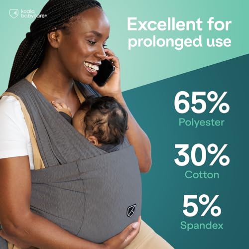 koala babycare baby carrier wrap easy to wear as a t-shirt - original baby carrier newborn to toddler - sling one size fits all - baby wraps carrier up to 22lbs