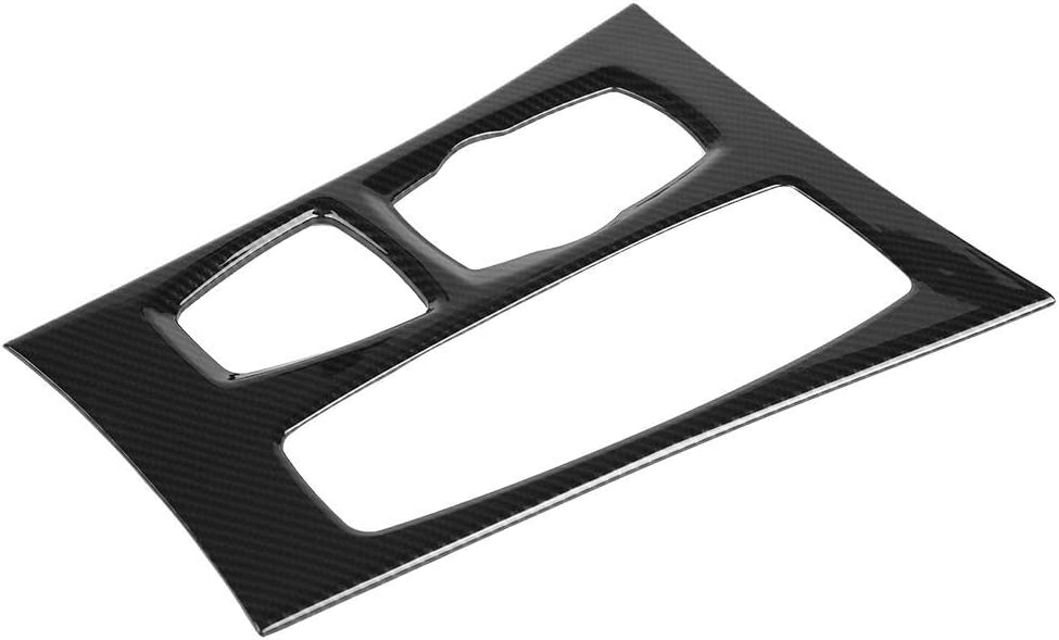 Acouto Center Console Gear Shift Panel Cover Trim for X5 E70 for X6 E71 2010-2013 Carbon Fiber Center Control Shift Knob Panel Frame Cover Car Interior Decoration Left Hand