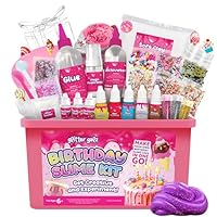 Slime Kit | Glitter Galz Birthday Gifts for Girls Ages 6+ | DIY Make Your own Slime Birthday Party 42 Mix-ins | Arts and Crafts | Slime-Making kit | Slime Activator | Sensory Gifts for Teens