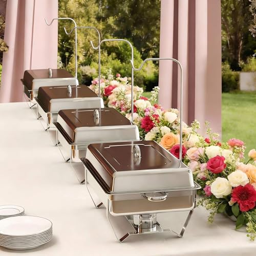 Chafing dish 8L à bords roulés pour maintenir vos plats chauds en fête