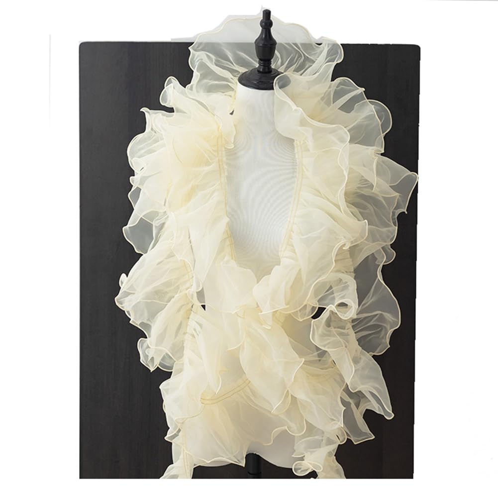 Bordure Plissée à Volants 11cm Organza Tulle Dentelle - Ruban Pour Couture Décoration Artisanat - Noir
