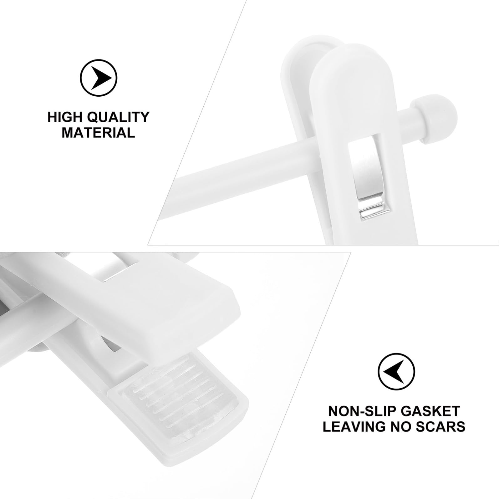 SECFOU Set 10 Pezzi Appendini Plastica Clip Antiscivolo per Pantaloni, Design Regolabile e Retrattile, per Uso Domestico Colore Bianco