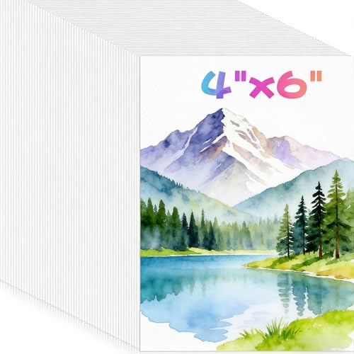100 Sheets Watercolor Paper 4x6 White Water Color Paper Bulk 140lb/300gsm Cold Press Water Color Paper for Artists Drawing Coloring Sketching Painting Arts and Crafts Supplies for Kids Adults