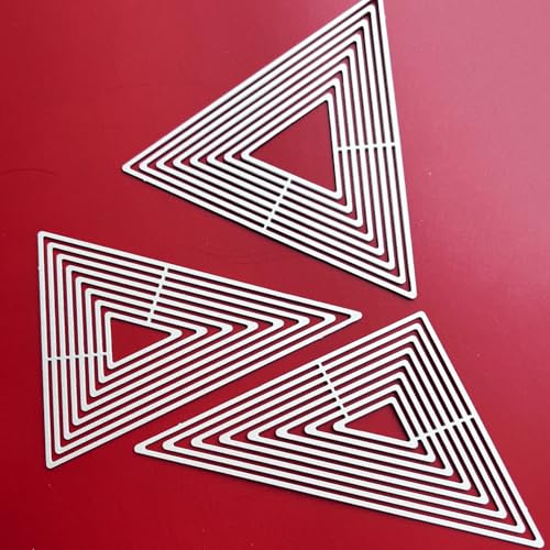 TuNan 3 Sets Cutting Dies Stencil Metal Template Molds, Embossing Tools for Scrapbook Album Paper DIY Crafts Card Making - (Triangle, 3 Styles)