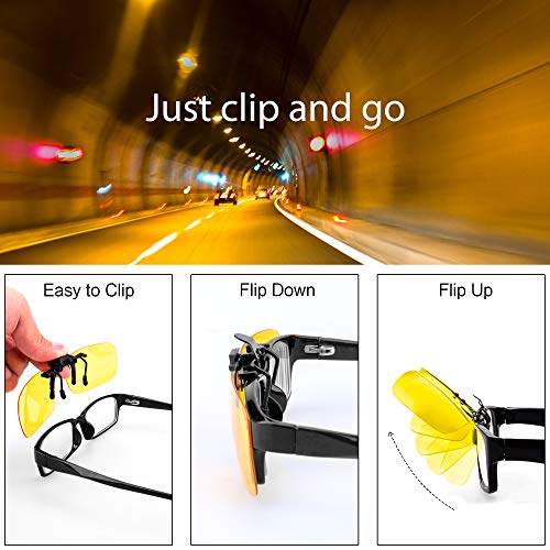 Splaks Flip Up Polarized Clip-On Sunglasses For Over Prescription Glasses, 2 Pcs Unisex Frameless Rectangle Lightweight Lens For Men And Women Outdoor Sports, Driving Eyeglasses, 100% Uv Protection. #TOP5