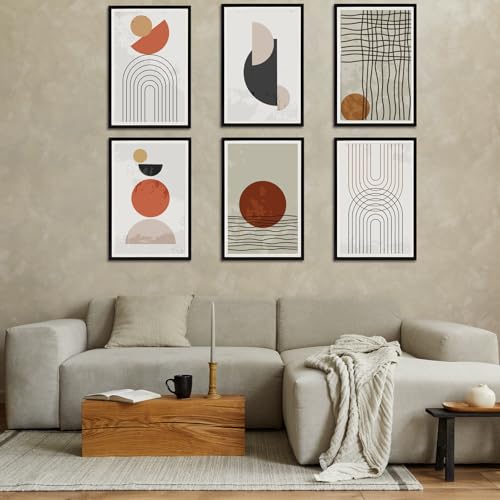 Image of Fixwal 12x18 Picture Frame Set of 6 with Shatter Resistant Plastic Cover, Thin Border Light Weight Poster Frames for Wall Gallery Display, Black