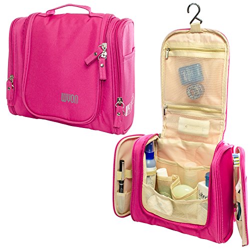 GOSO Travel Bag For Women Hanging Travel Cosmetic Bag and Toiletry Bag, Magenta