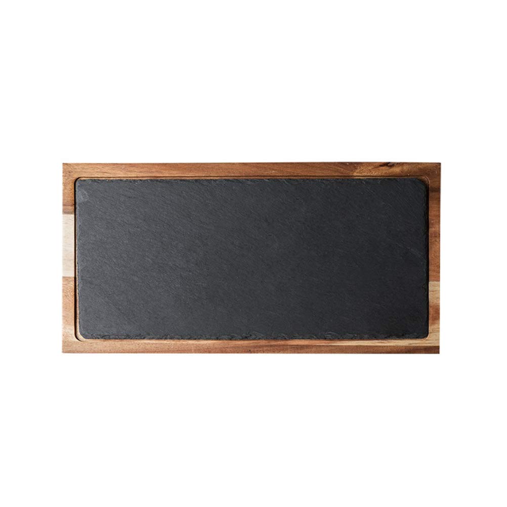 1 Pieza Bandeja De Cocina Occidental Con Servicio Bandejas Placas Para Servir Elegante Lámina Bandeja Platos Tablas De Embutidos Bandeja Decorativa Junta Negro Acacia