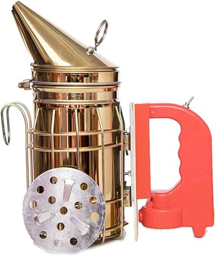 Miniatura 4 de HALAWAKA Ahumador de colmena de abeja de acero inoxidable con escudo térmico, equipo de apicultura dedicado al apicultor
