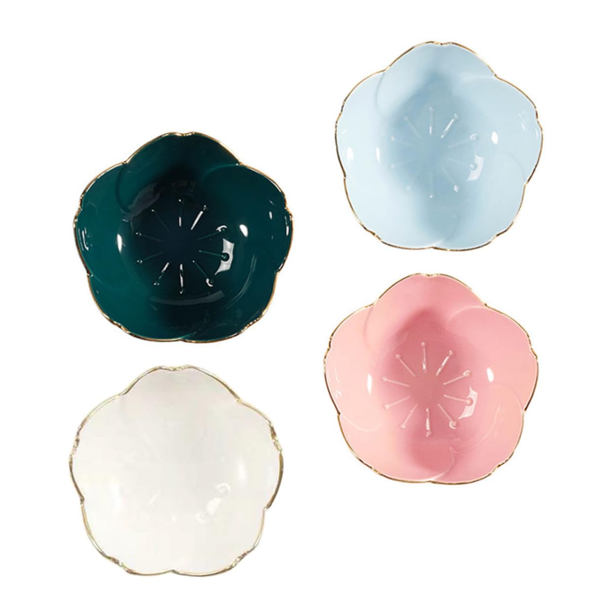 4Pcs Ceramic Soy Sauce Dish Shaped Small Dipping Bowls for Condiments Appetizers and Sushi Elegant Ceramic Sauce Dishes for Side Dishes