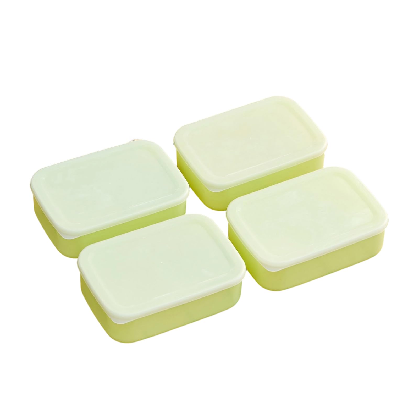 JSGHGDF Food Boxes 4 Pack Space Saving Stackable Ideal for Leftovers Groceries Freezer Fridge Storage Structure Compact Food Carriers