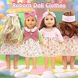 Baby Doll Clothes Outfits Overalls for 14-18 Inch Baby Dolls, 4 Pack Baby Doll Clothes Sweet Outfits for 35-43cm Baby Doll Girls Birthday (Not Include Doll) - Image 5