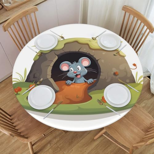 Nappe ronde imperméable anti-tache à bord élastique 120 cm