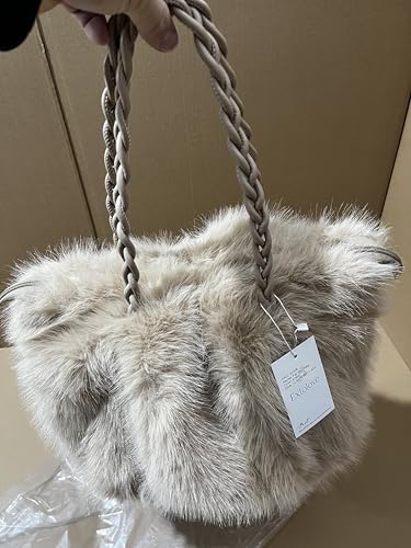 Bolso de mano mullido para mujer con piel sintética miniatura 7