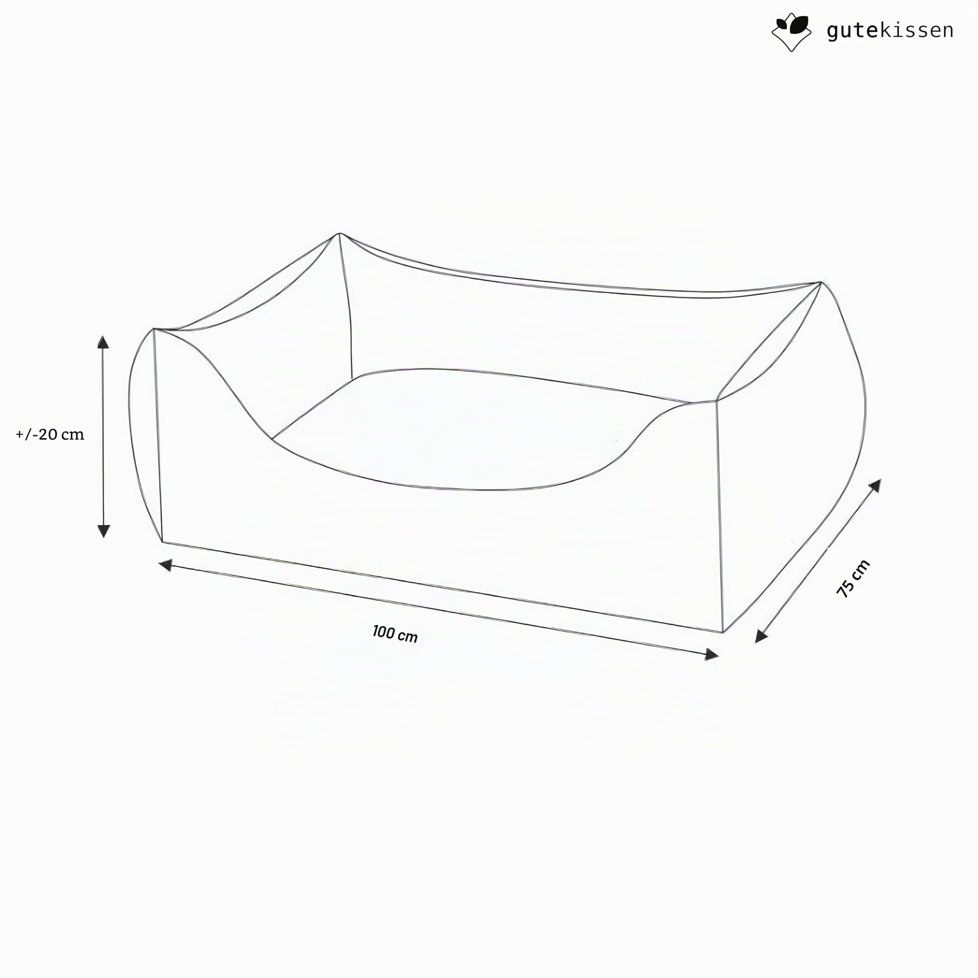 Gutekissen® Cuscino per Cani in Tessuto Resistente – Comfort Quotidiano – Materiali Durevoli e di Alta Qualità NEO (XL - 100x75, AshGrigio)