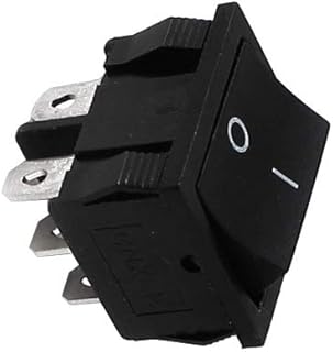 Aexit AC 6A/250V Wall Switches Black Plastic Shell 6 Pin DPST On/Off Dimmer Switches Rocker Switch