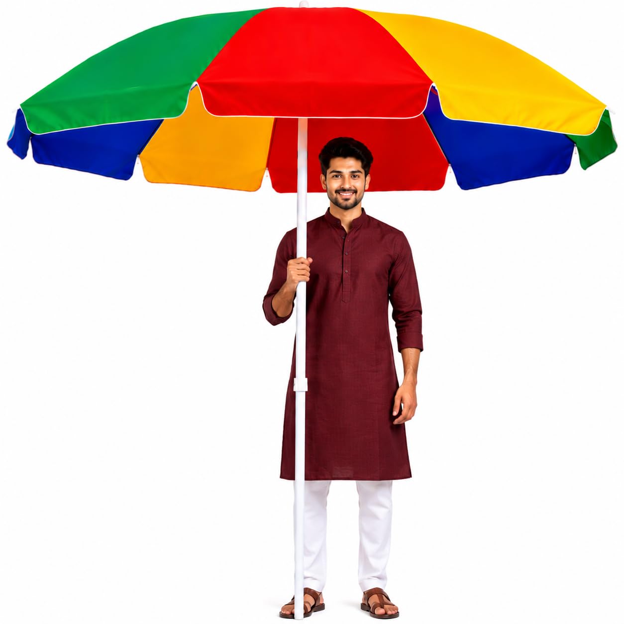 Garden Umbrella 7FT Outdoor Umbrella Courtyard Use Garden Umbrella Sun Shade Balcony Use Picnic Use Terrace Shade Outdoor Use (Multicolor)-image-49