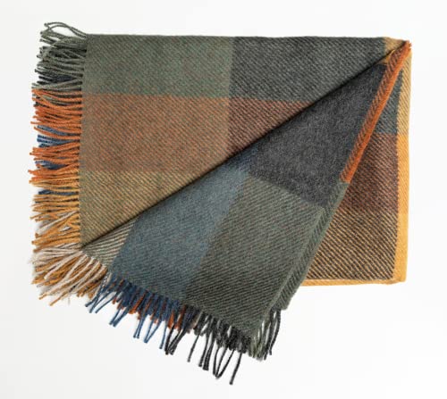 Khusco | 100% Alpaca Throw Blanket Serenity | 71" L X 51" W | Warm Peruvian Soft, Cozy, Hypoallergenic, Lightweight For Home And Travel | Blue Crayon #TOP27