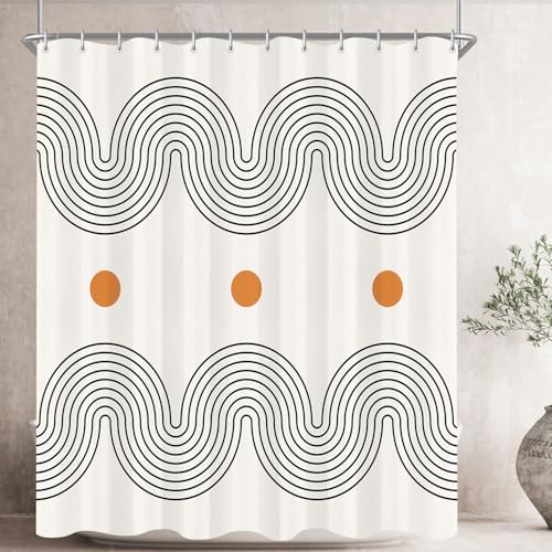 Lerores Rideau de douche 180 x 200 cm, double romantique, ourlet lesté, anti-moisissure, imperméable, lavable, en polyester, avec 12 œillets et anneaux de...