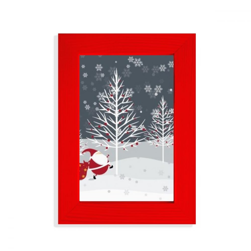 Cadre photo rouge Père Noël et flocon pour souvenirs de fêtes