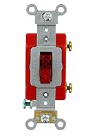 Vista 2 de Leviton 1221-LHC 20-Amp, 120 voltios, mango iluminado de palanca iluminada, interruptor silencioso de CA de un solo polo iluminado, grado extra