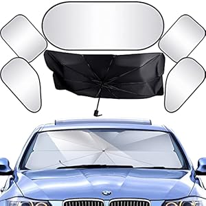 Tallew 6 Pieces Car Windshield Umbrella Sun Shade Auto Sun Shade Sun Visor Reflective Sun Cover for Car Windshield Full Rear Window Shades Side Window Shades for Automotive Interior Cool