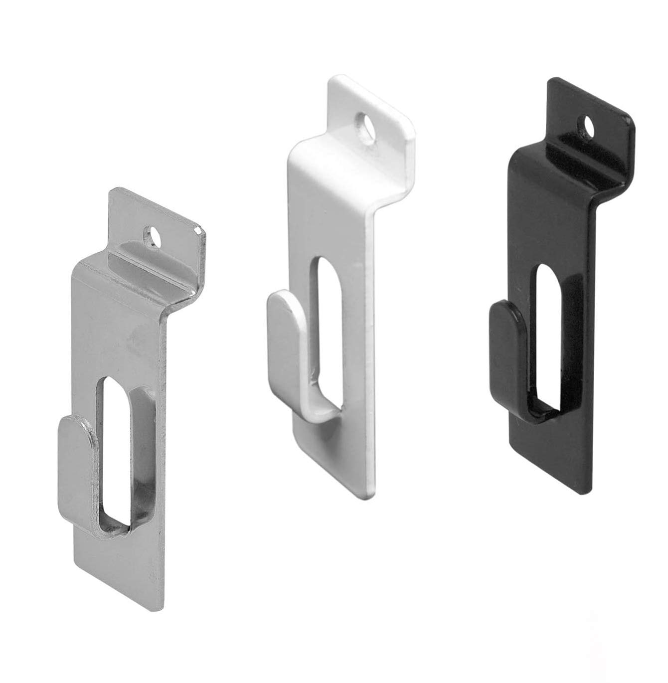 Slatwall Utility Notch Hook, Picture Hanger for Slatwall & Slat Grid, White, 10 Pack