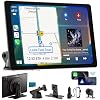 11 Extra Large Wireless Apple CarPlay Screen for Car Ultra-Slim 0.16 Inch Touchscreen Car Stereo with Android Auto, 4K Dash Cam, 1080p Backup Camera, GPS, Mirror Link, Voice Control