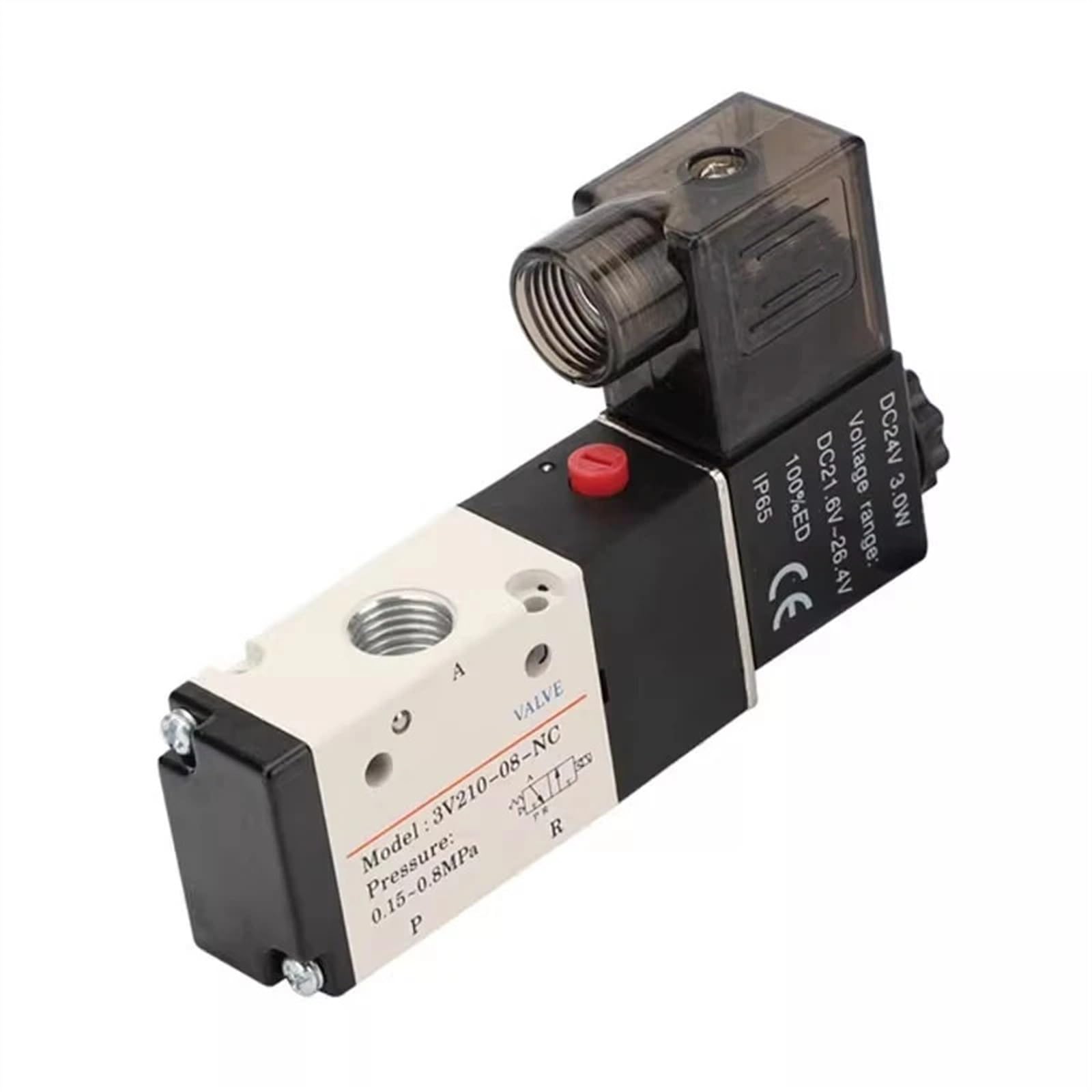Cihatsln 3V210-08 Ac220v 3V200 3V300 Series Solenoid Valve (3/2 Way) 3V210-08 3V310-10/08-Nc-No Dc24v Ac220v(3V210-08 Ac220v)