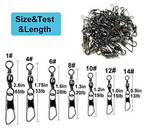 image for JSHANMEI Fishing Barrel Swivel with Nice Snap Fishing Lure Line Connec