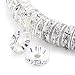 RUBYCA 100pcs 6mm A+++ Round Rondelle Spacer Charm Beads Silver Tone White Clear Czech Crystal