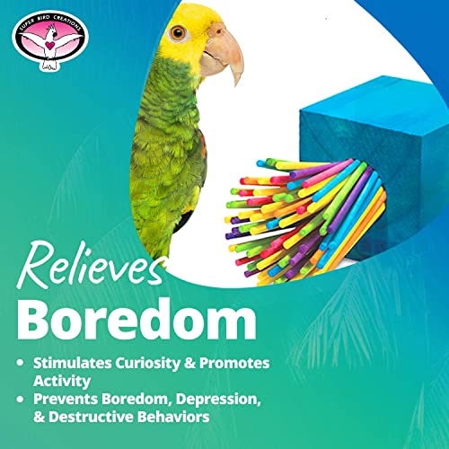 Super Bird Creations Sb438 Chewable Paper Party Bird Toy With Colorful Lollipop Sticks, Extra-Large Size, 7.5” X 3.5”,Varies #TOP5