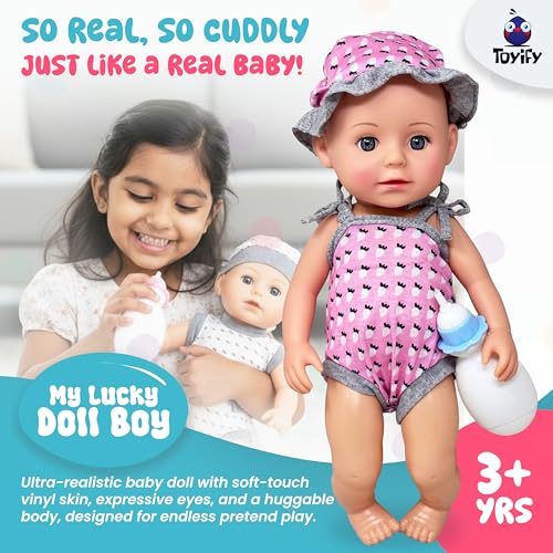 Image of My Lucky Doll Boy Baby for Girls Birthday Gift with Cute Dress and Movable Joints (C16). Pretend and Play Dolls and Accessories Set Toys for Kids | Toy for Children 3+ Years