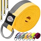 [SPRING 2023] TECEUM Yoga Strap – Cotton – 6 ft 8 ft 10 ft (6+ colors) – Adjustable Non-Slip Belt fo
