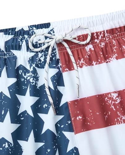 Image of Gleeease 7inch Mens Swim Trunks 2 in 1 with Compression Liner Pockets Drawstring Quick Dry Stretch Lined Funny Beach Pool