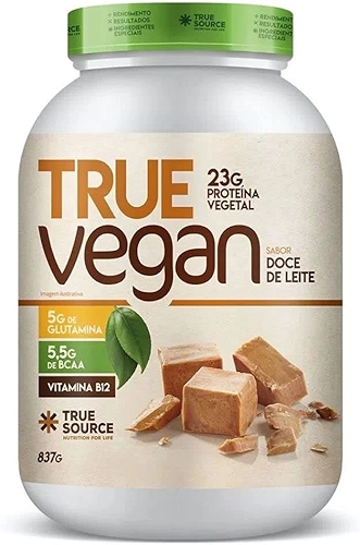 True Source True Vegan Proteína Vegetal - 837G Doce De Leite