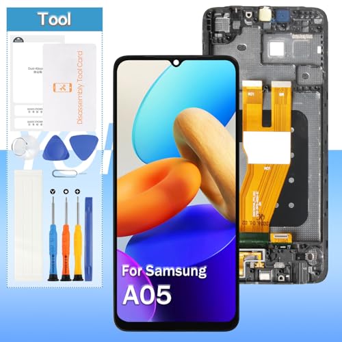 Original for Samsung Galaxy A05 Screen Replacement SM-A055F, SM-A055F/DS, SM-A055M, SM-A055M/DS 6.7" LCD Display Touch Digitizer Assembly Black with Frime