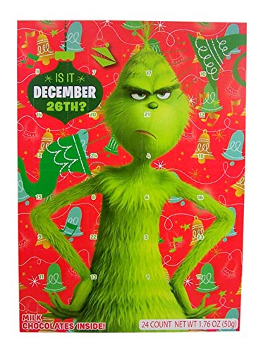 Dr. Seuss' The Grinch Christmas Holiday Countdown Advent Calendar with 24 MIlk Chocolates, 1.76 oz