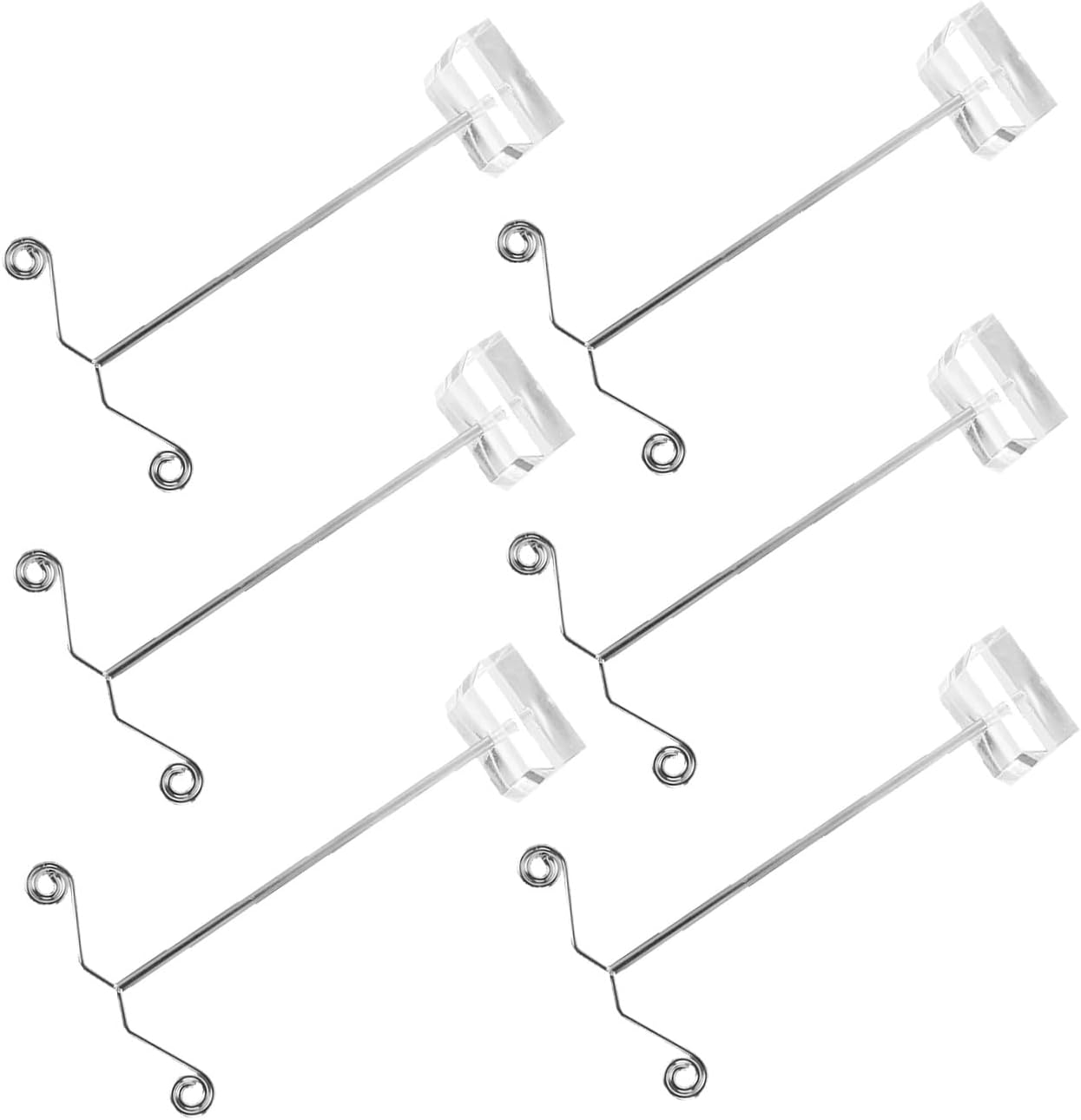 IMIKEYA Mini T-Shape Earring Holder Set, 6pcs Metal Jewelry Display Rack